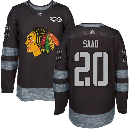 Adidas Blackhawks #20 Brandon Saad Black 1917-100th Anniversary Stitched NHL Jersey